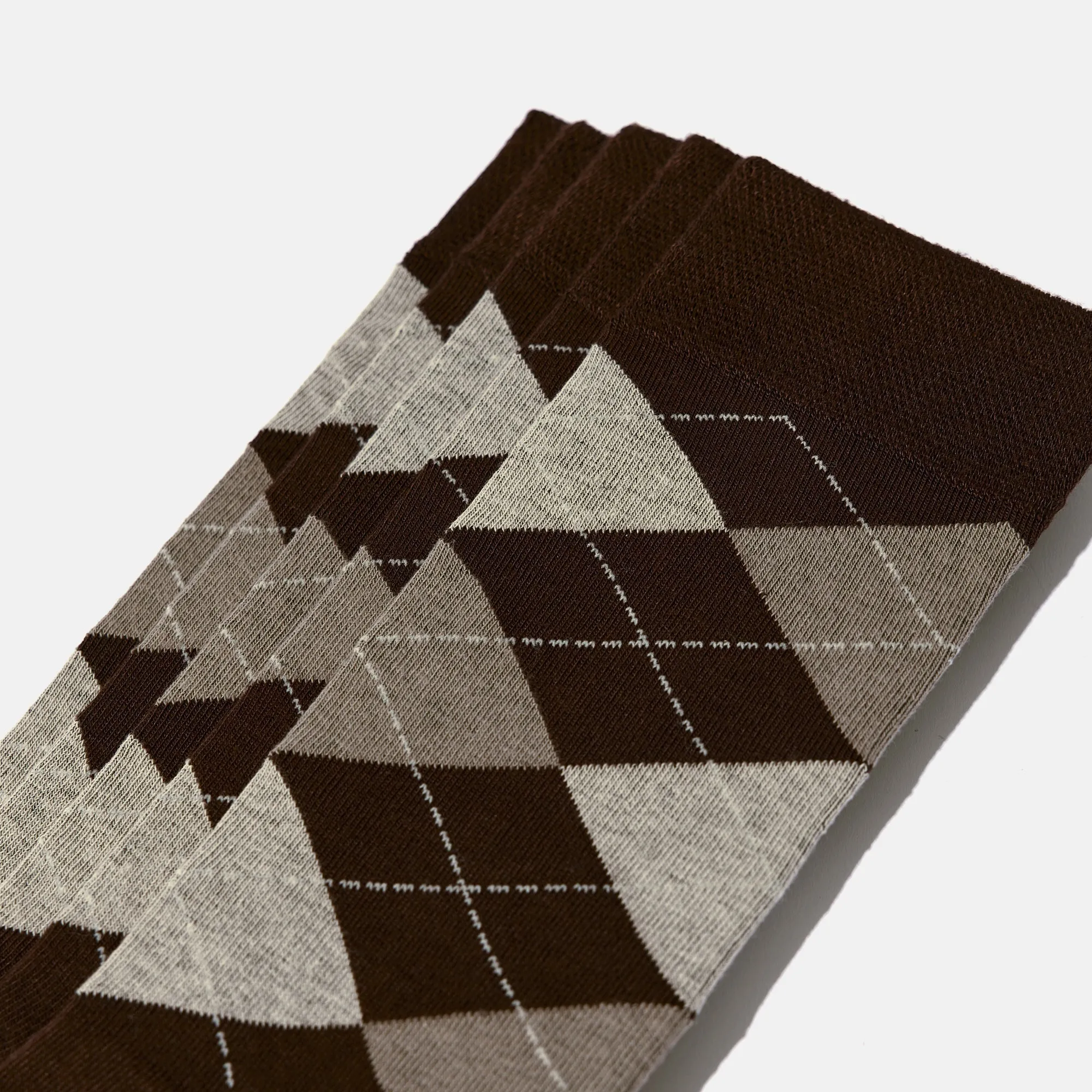 Men's Bamboo Dress Socks • Argyle Pack of 1/3/5 Pairs • Dark Brown