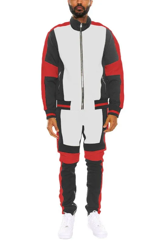 Men's Moto Color Block Track Suits