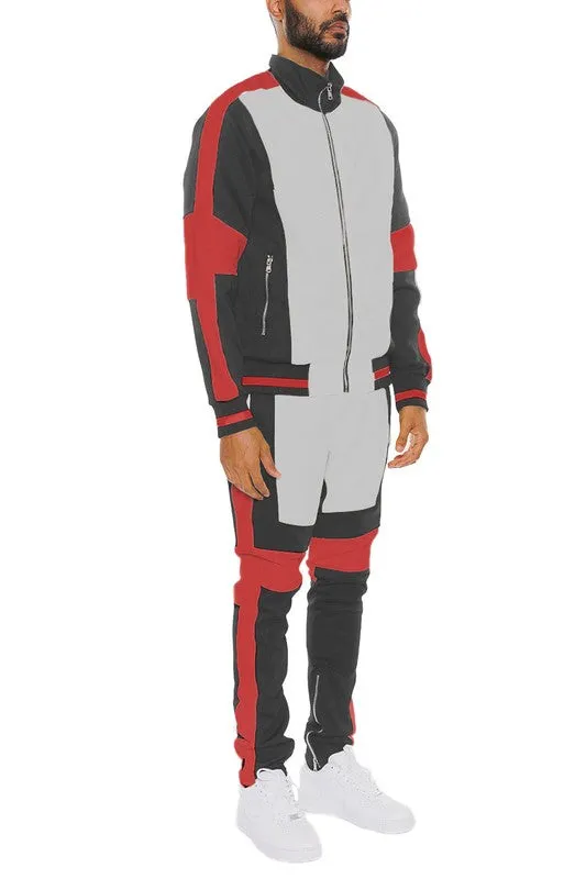 Men's Moto Color Block Track Suits