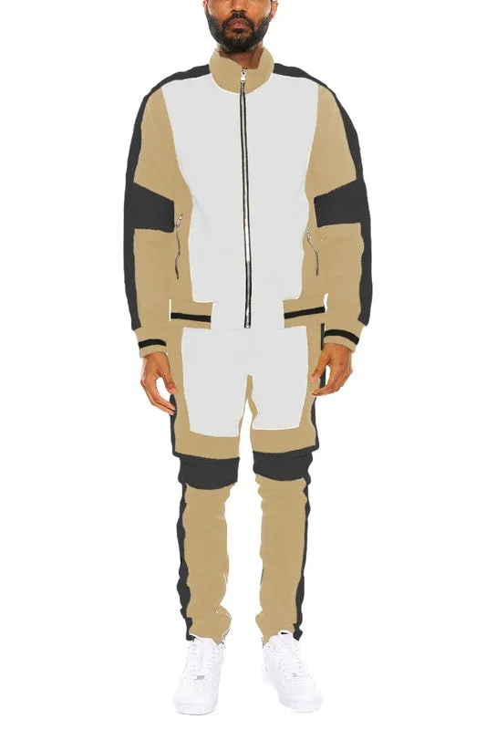 Men's Moto Color Block Track Suits