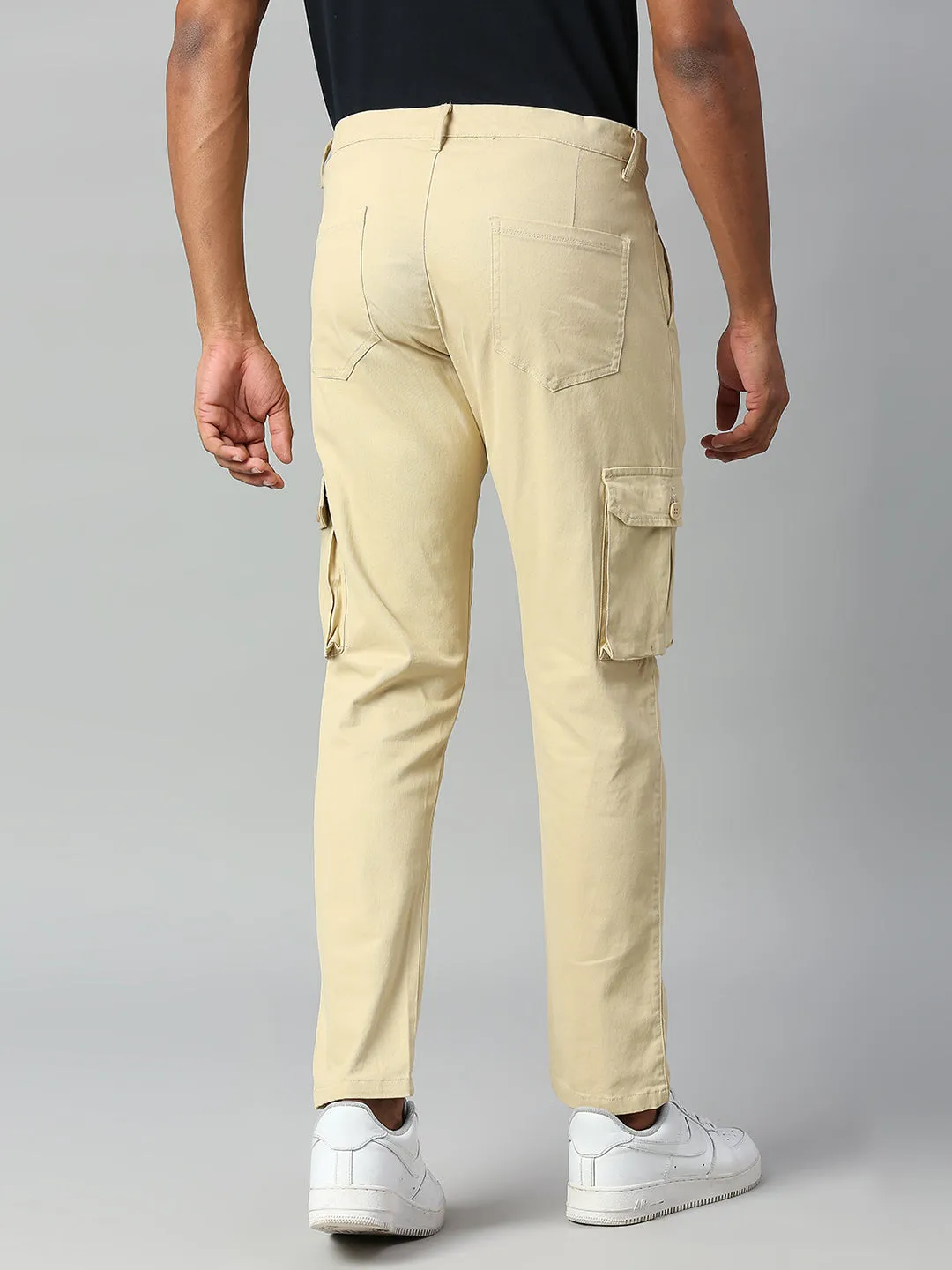 Men's Tapered Fit Cotton Cargo (Light Khaki)