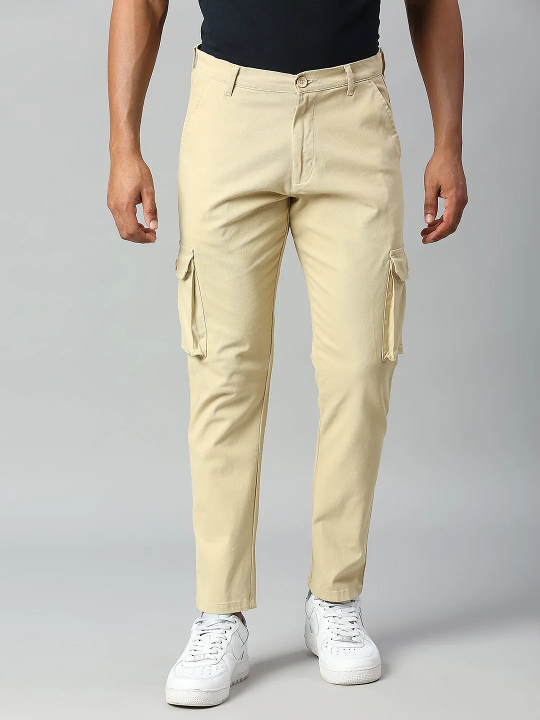 Men's Tapered Fit Cotton Cargo (Light Khaki)