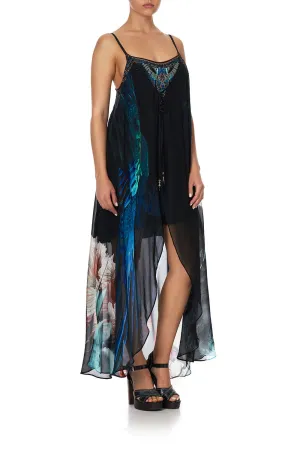 Mini Dress W/ Long Overlay- Night Flight