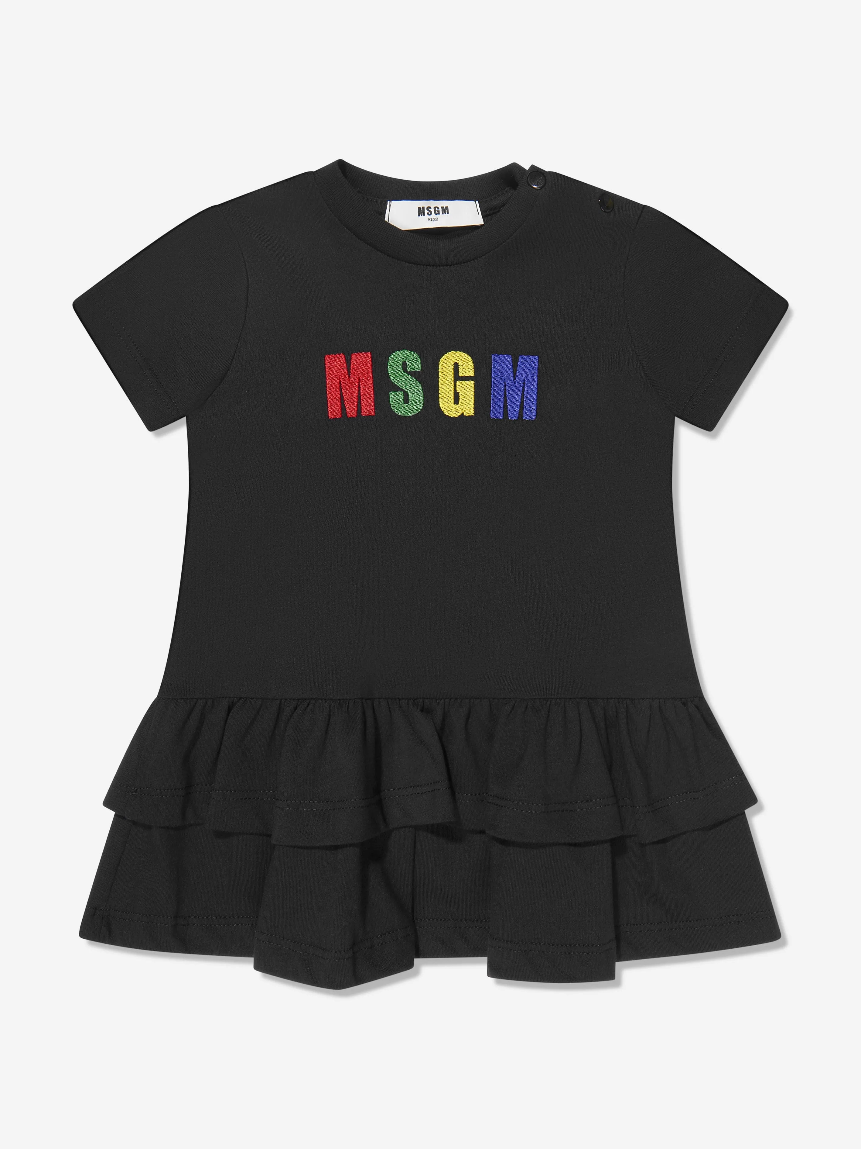 MSGM Baby Girls Logo T-Shirt Dress in Black