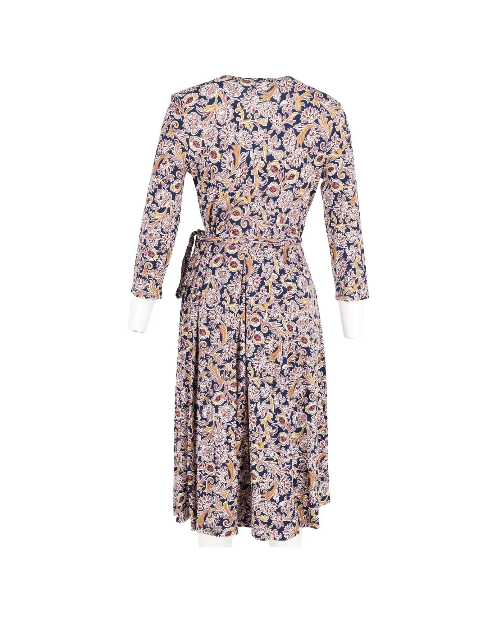 Multicolor Viscose Wrap Dress with Antique Rose Print by Max Mara Weekend