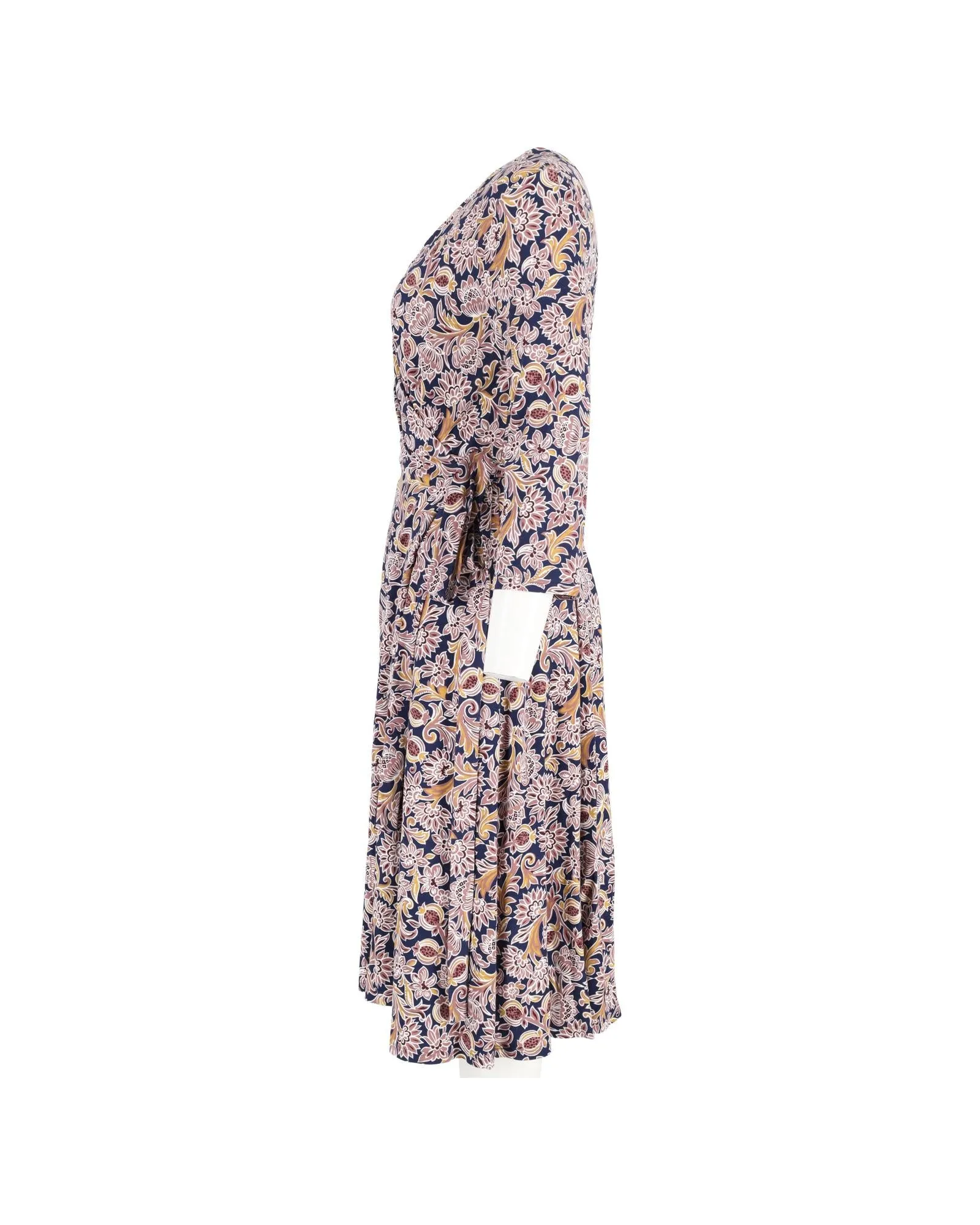 Multicolor Viscose Wrap Dress with Antique Rose Print by Max Mara Weekend