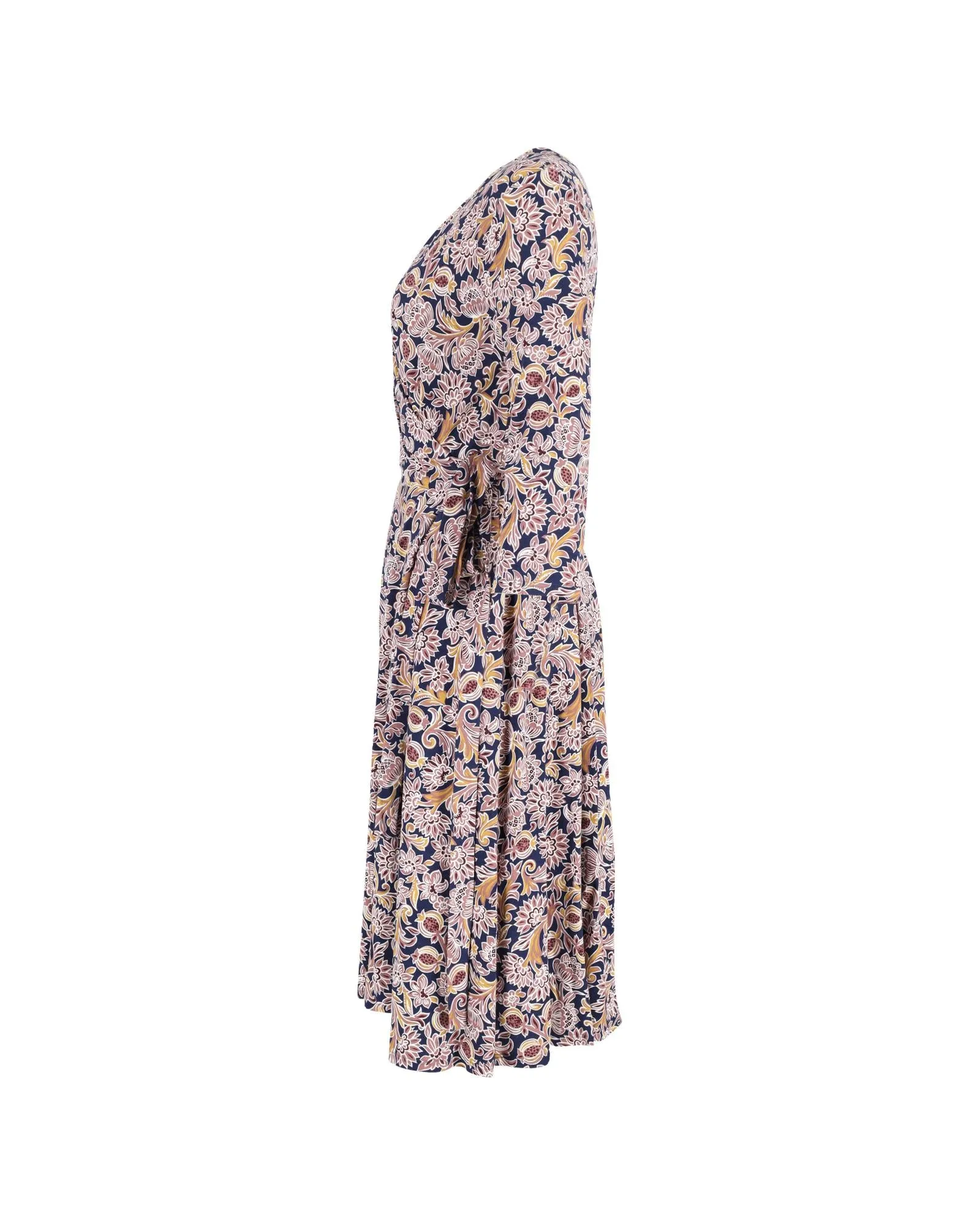 Multicolor Viscose Wrap Dress with Antique Rose Print by Max Mara Weekend