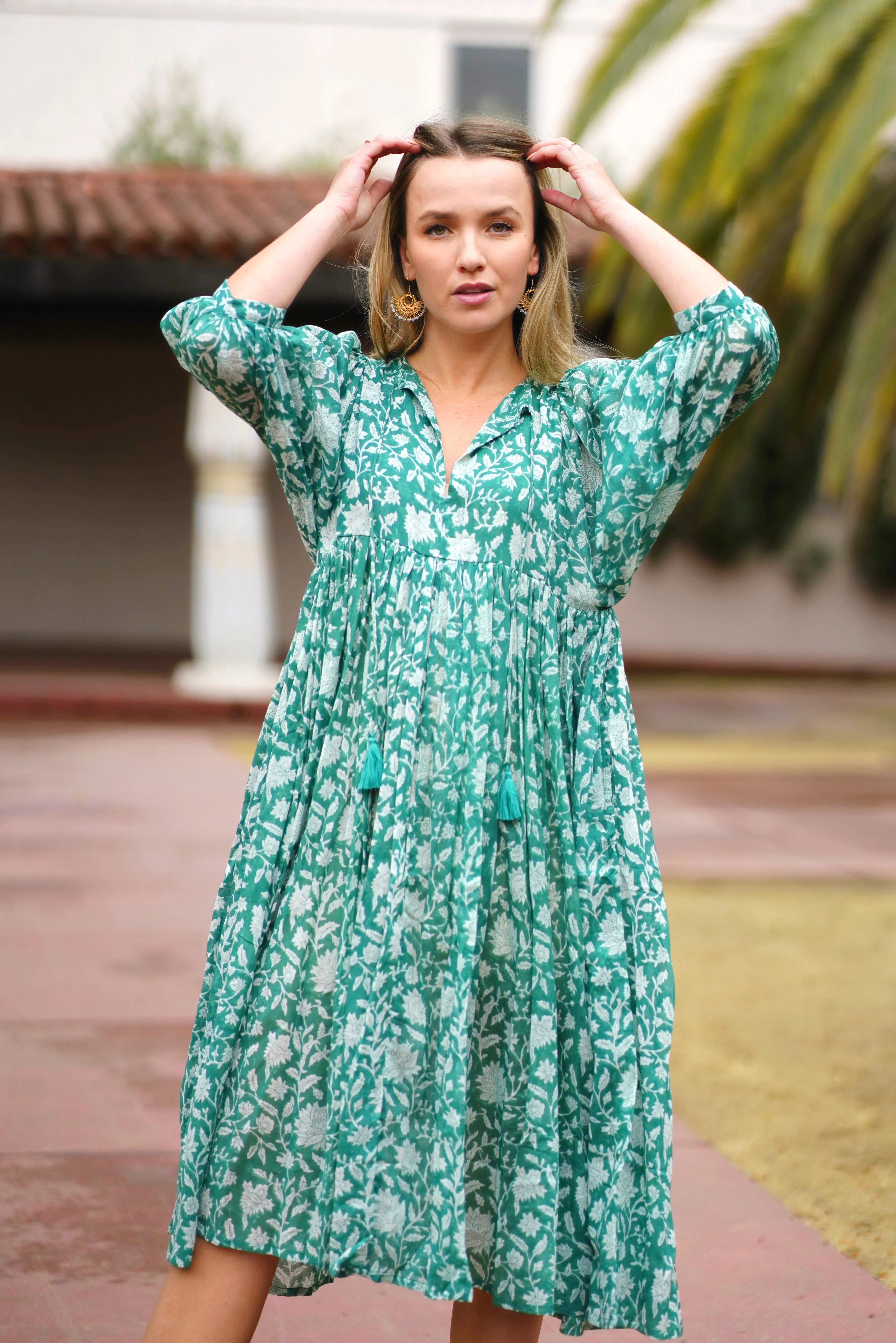 Mylah Midi Dress Forest Green