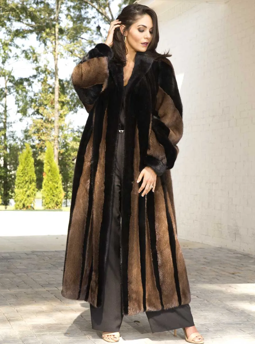 NAFA OR SAGA SELECT Two-Toned Mink Fur Coat