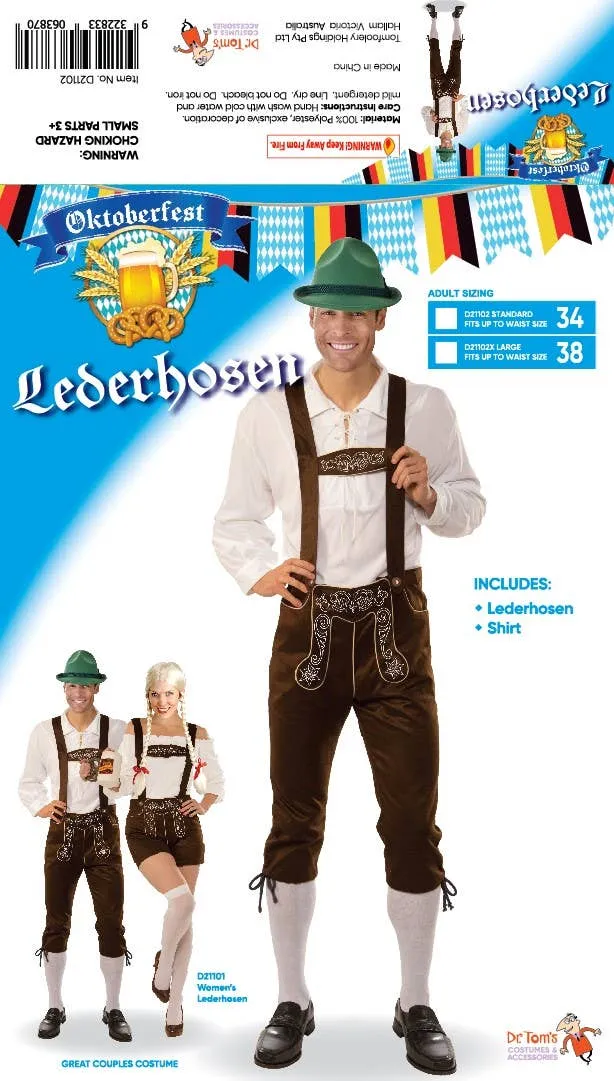 Oktoberfest Brown Lederhosen Plus Size Mens Costume