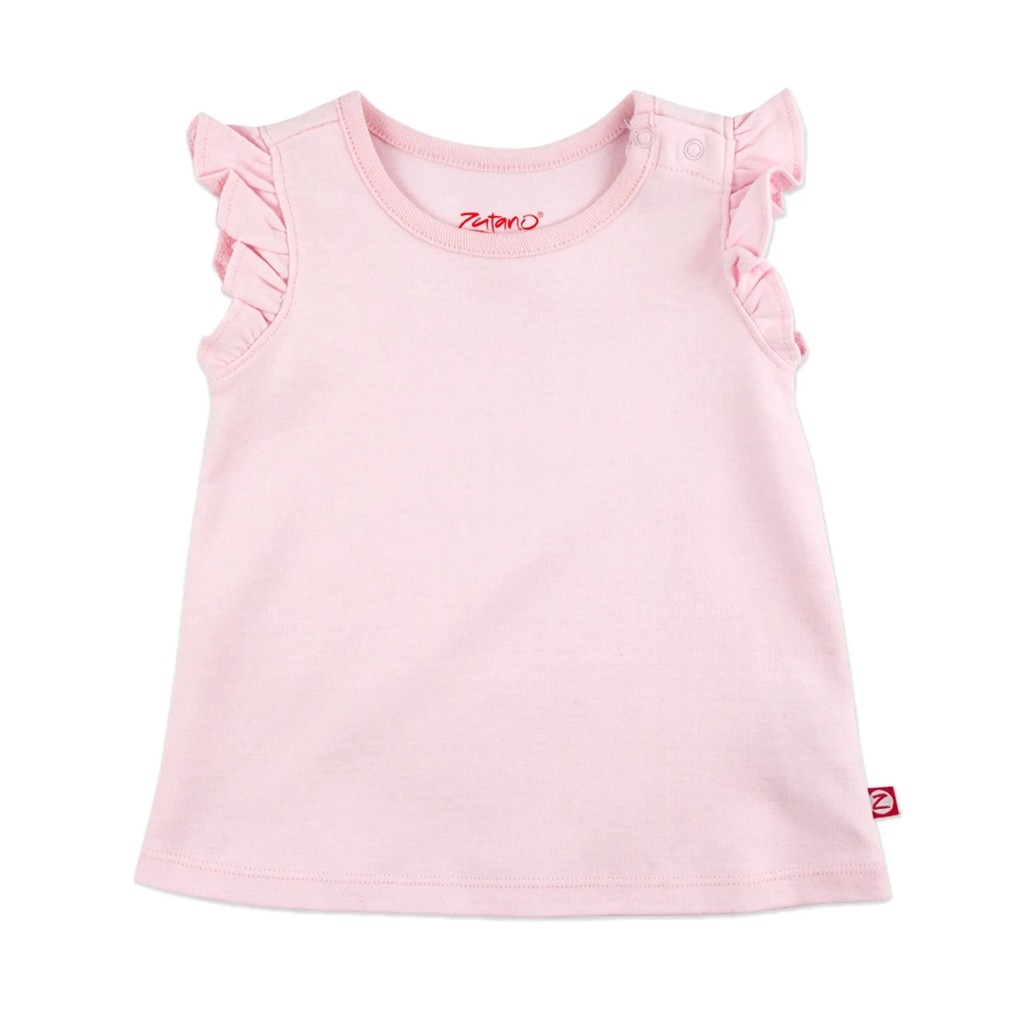 Organic Cotton Flutter Top - Baby Pink