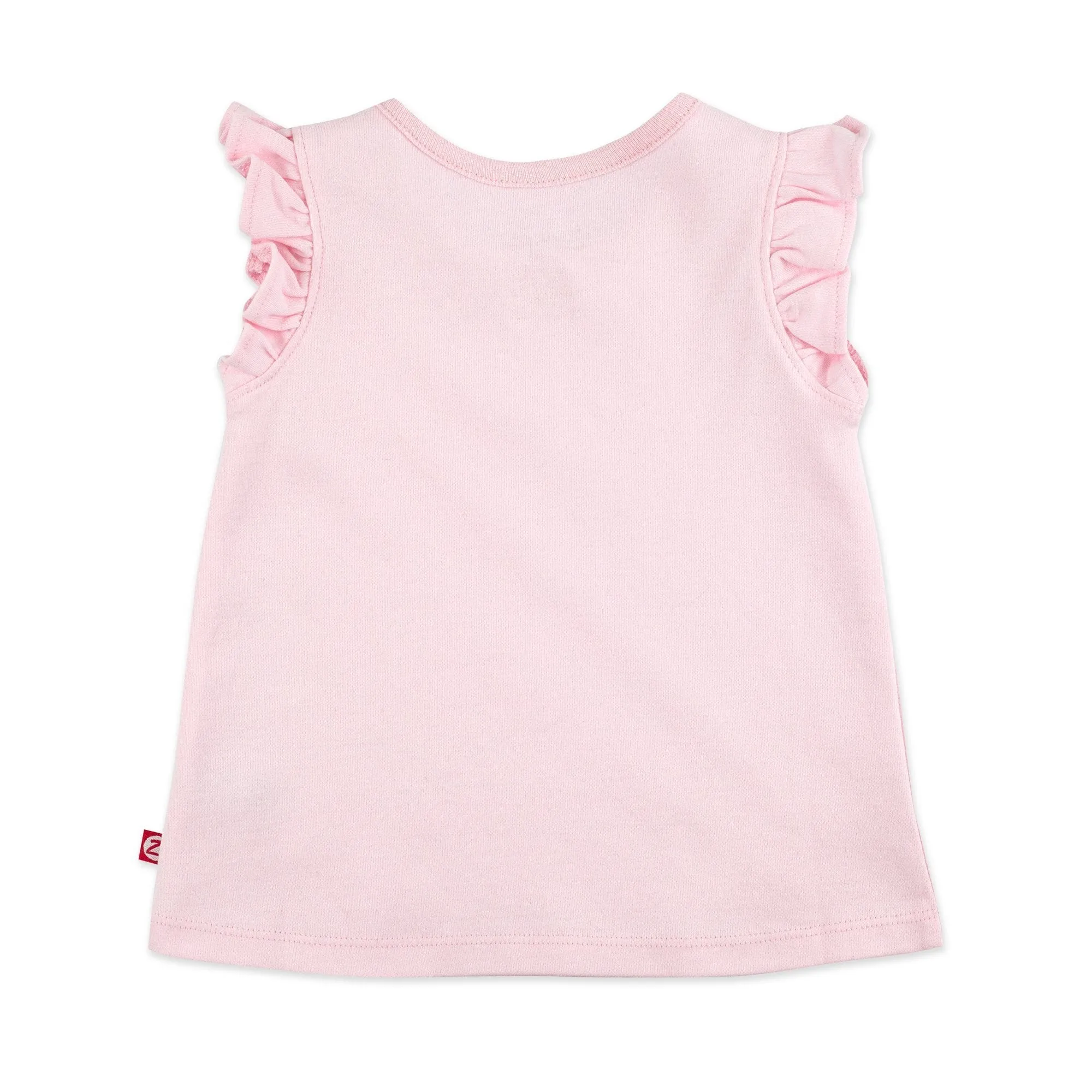 Organic Cotton Flutter Top - Baby Pink