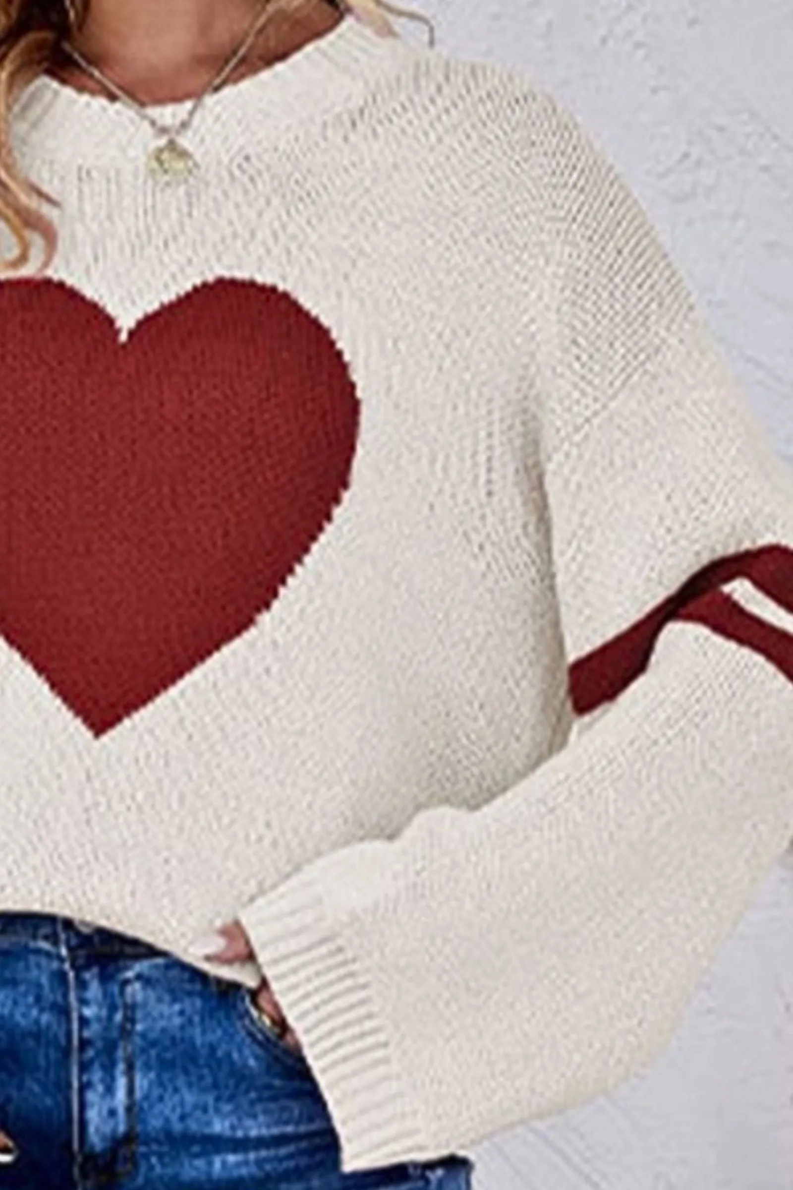 Oversized Heart Sweater Top