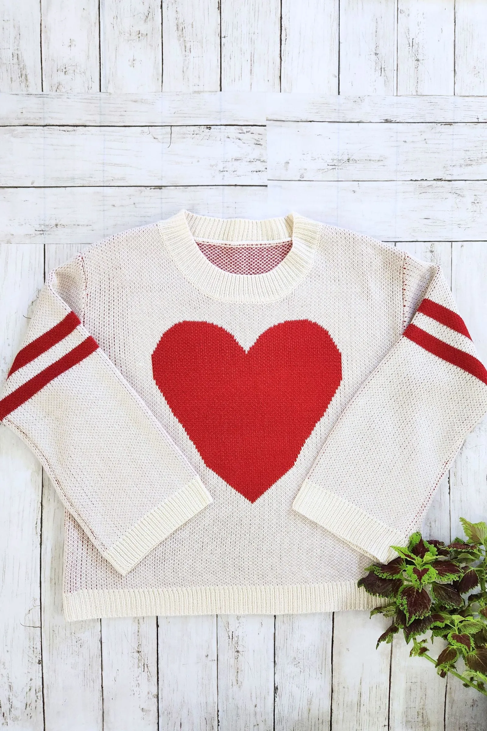 Oversized Heart Sweater Top