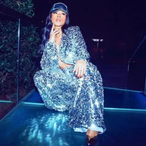 Oyemwen Silver Back to Business Sequin Power Suit (As Worn by Serayah)