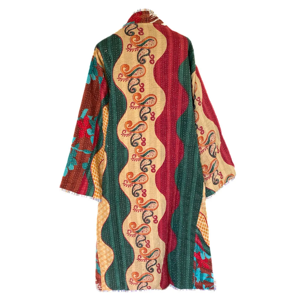 Oyintsa Cotton Quilted Vintage Kantha Coat One of a Kind