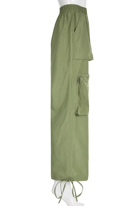 PA006 Drawstring Cargo Long Pants