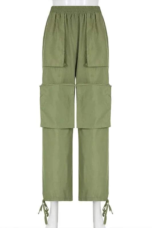 PA006 Drawstring Cargo Long Pants