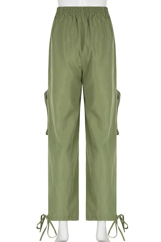 PA006 Drawstring Cargo Long Pants