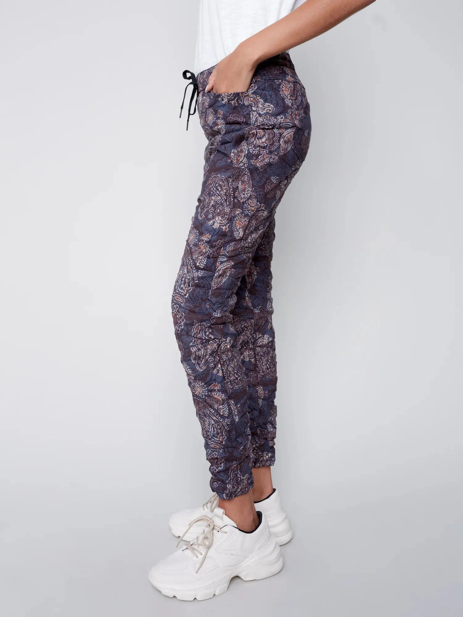 PAISLEY SUEDE CRINKLE JOGGER