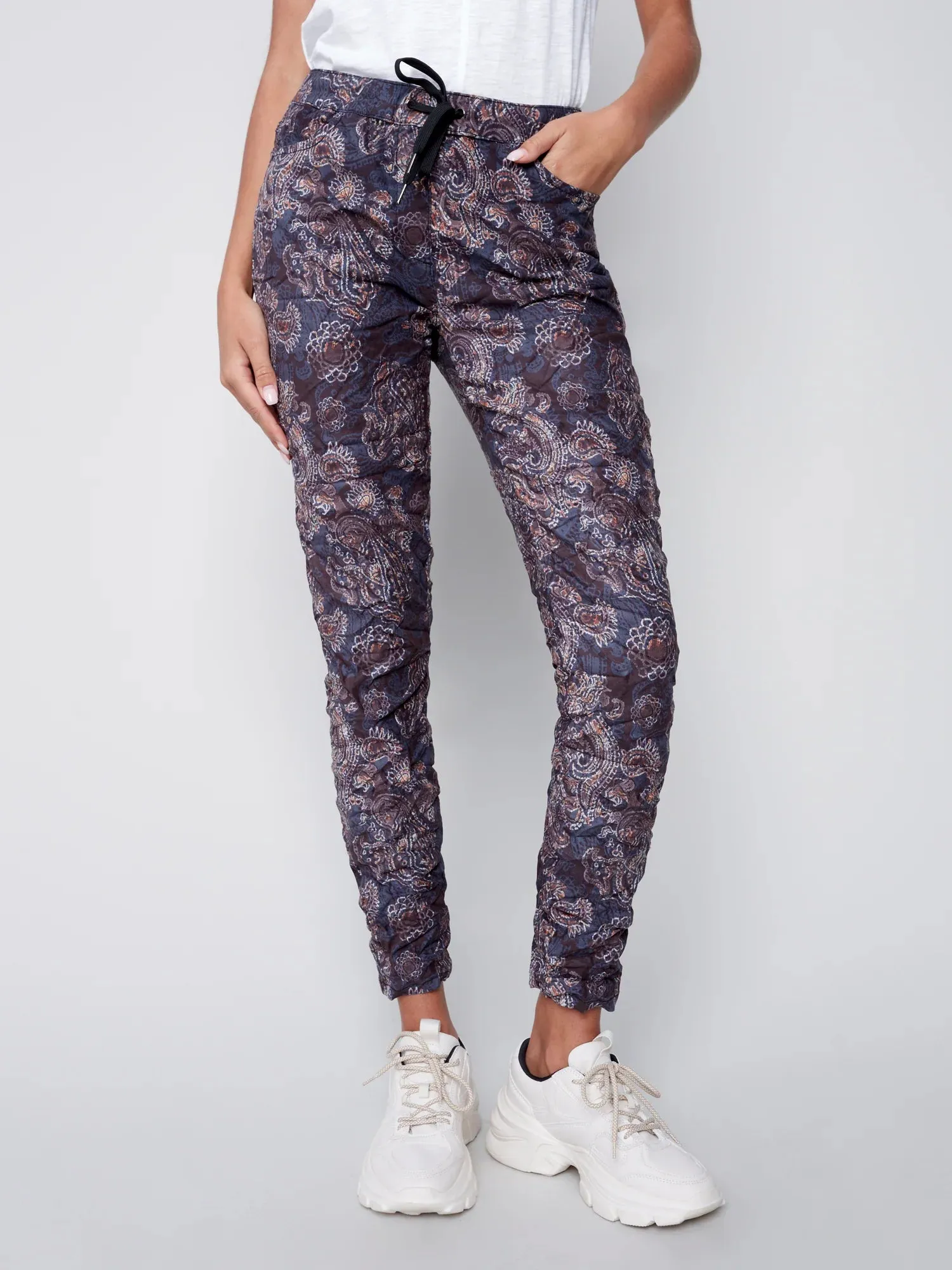 PAISLEY SUEDE CRINKLE JOGGER