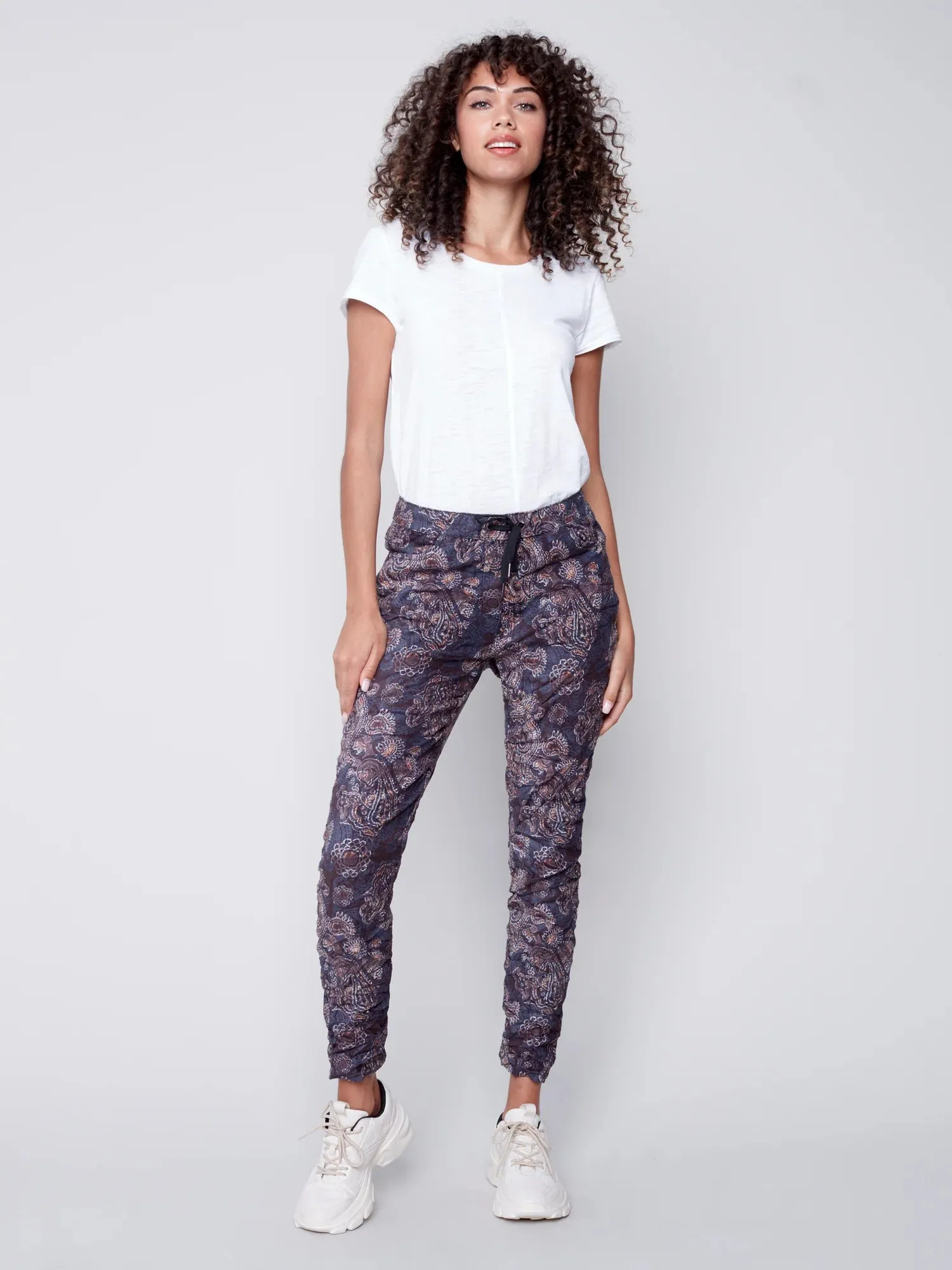 PAISLEY SUEDE CRINKLE JOGGER