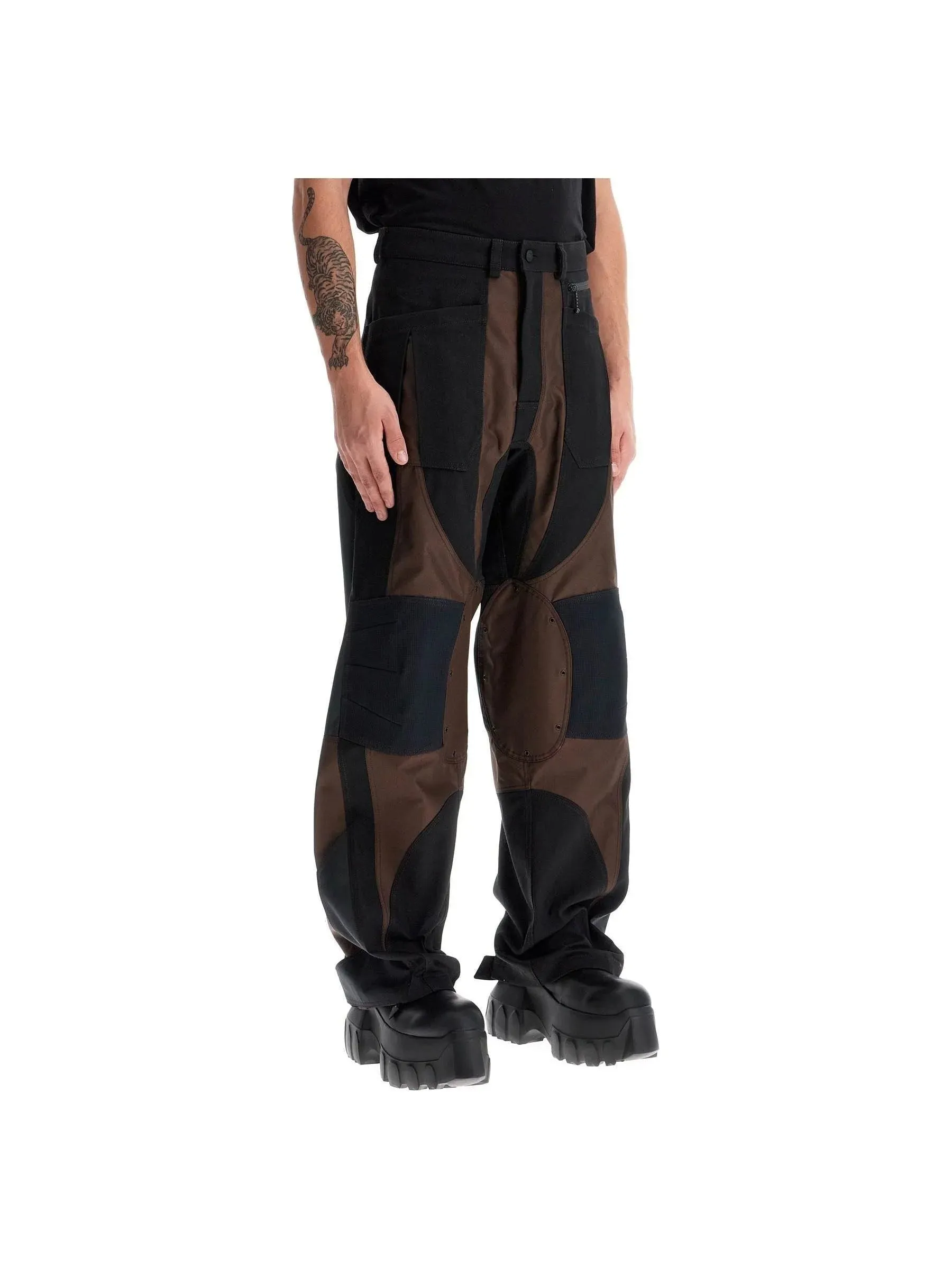 Patchwork Denim Cargo Pants