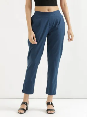 Peacock Blue Cotton Pant