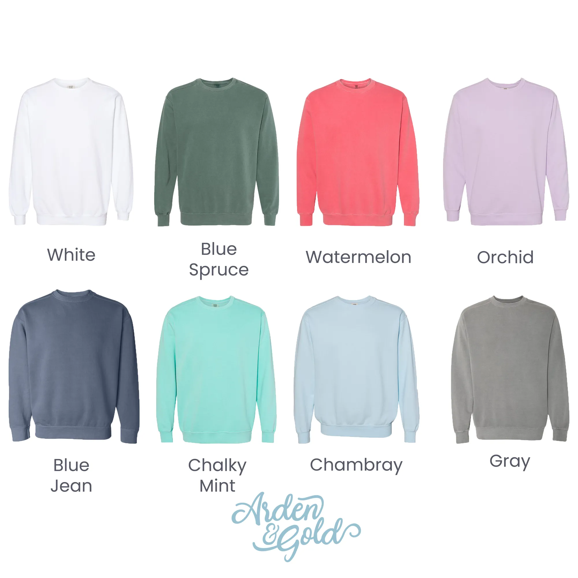 Pencil Stitch Comfort Colors Crewneck Pullover Sweatshirt