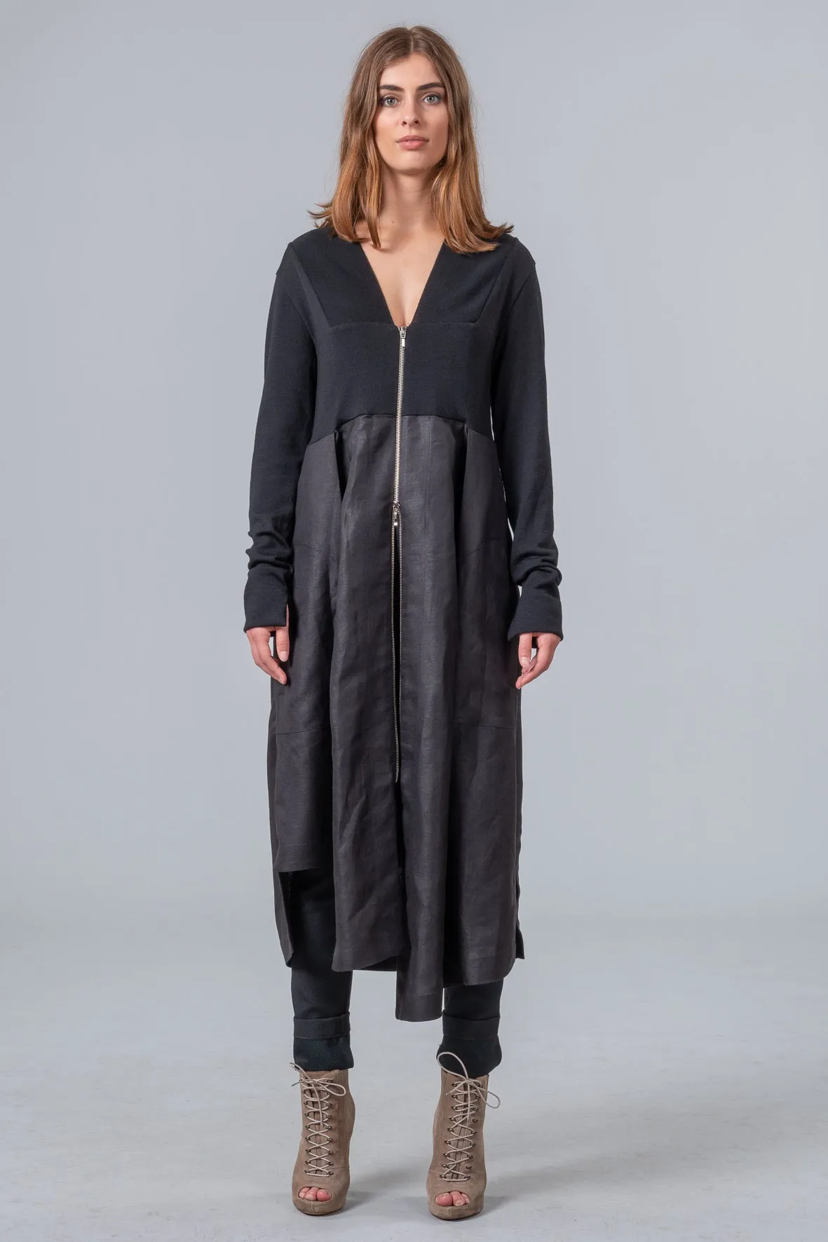 Postcards from Winter - coat dress - black