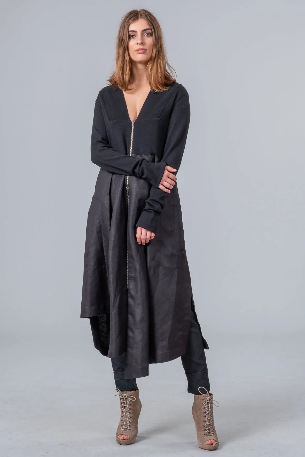 Postcards from Winter - coat dress - black