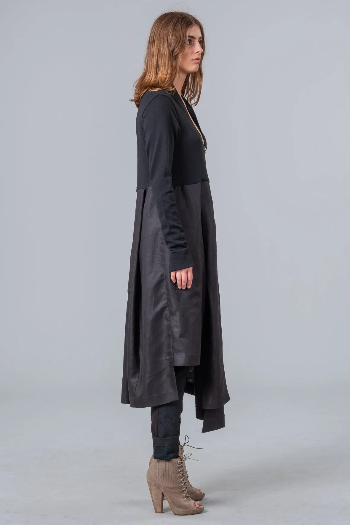 Postcards from Winter - coat dress - black