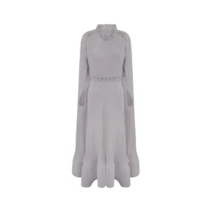 Pre Order:  Cloak Sleeves Pleated Long Dress