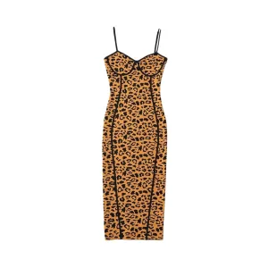 Pre Order:  Contoured Leopard Sleeveless Dress