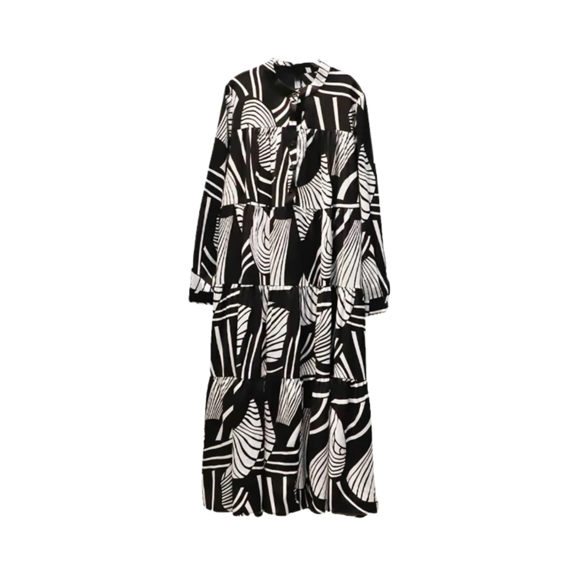 Pre Order:  Contrast Print Loose Midi Dress