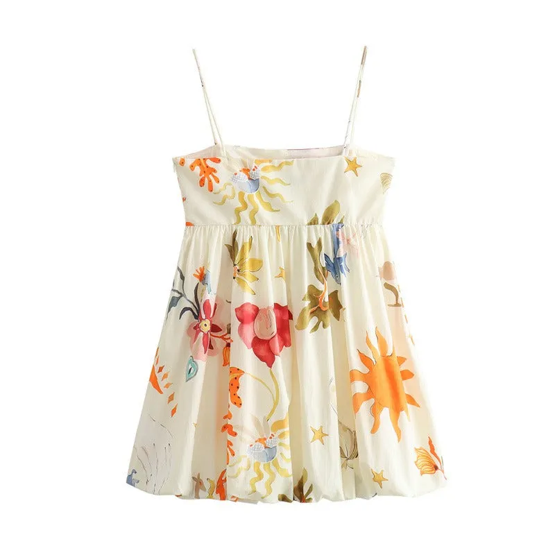 Pre Order:  Floral Patchwork Mini A-Line Suspender Dress