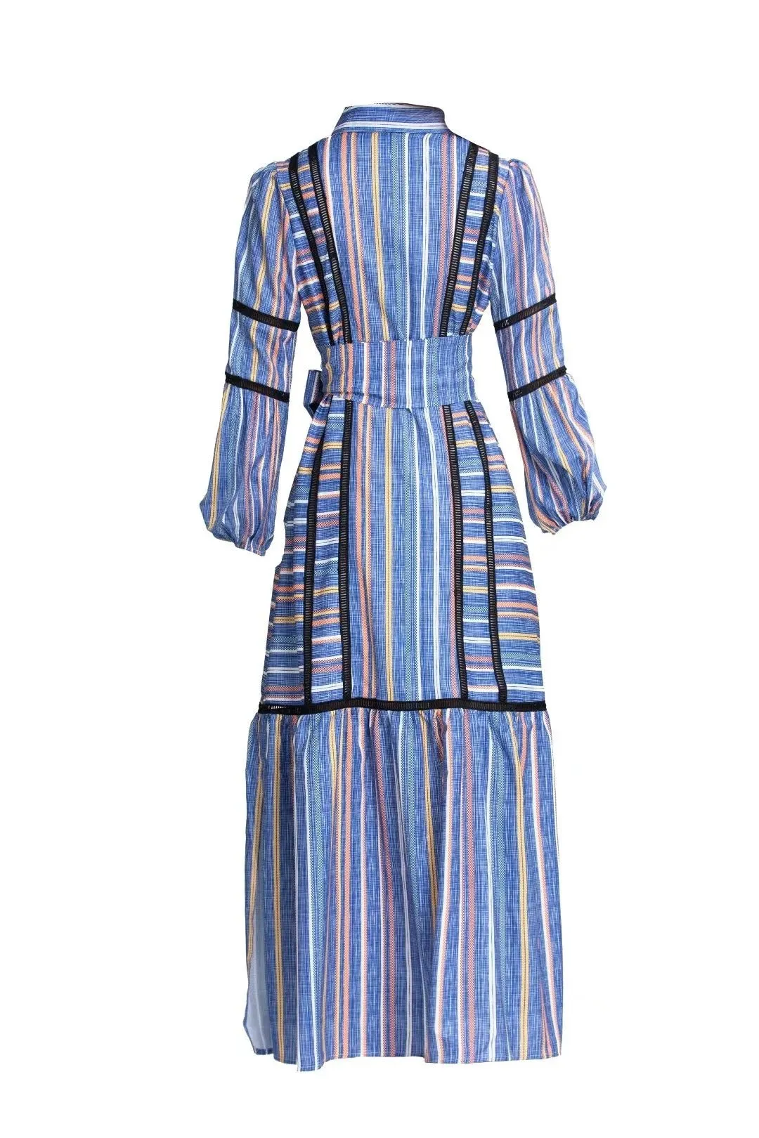 Pre Order:  Polo Collar Striped Dress