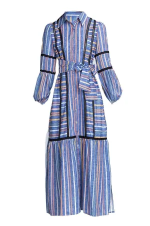 Pre Order:  Polo Collar Striped Dress