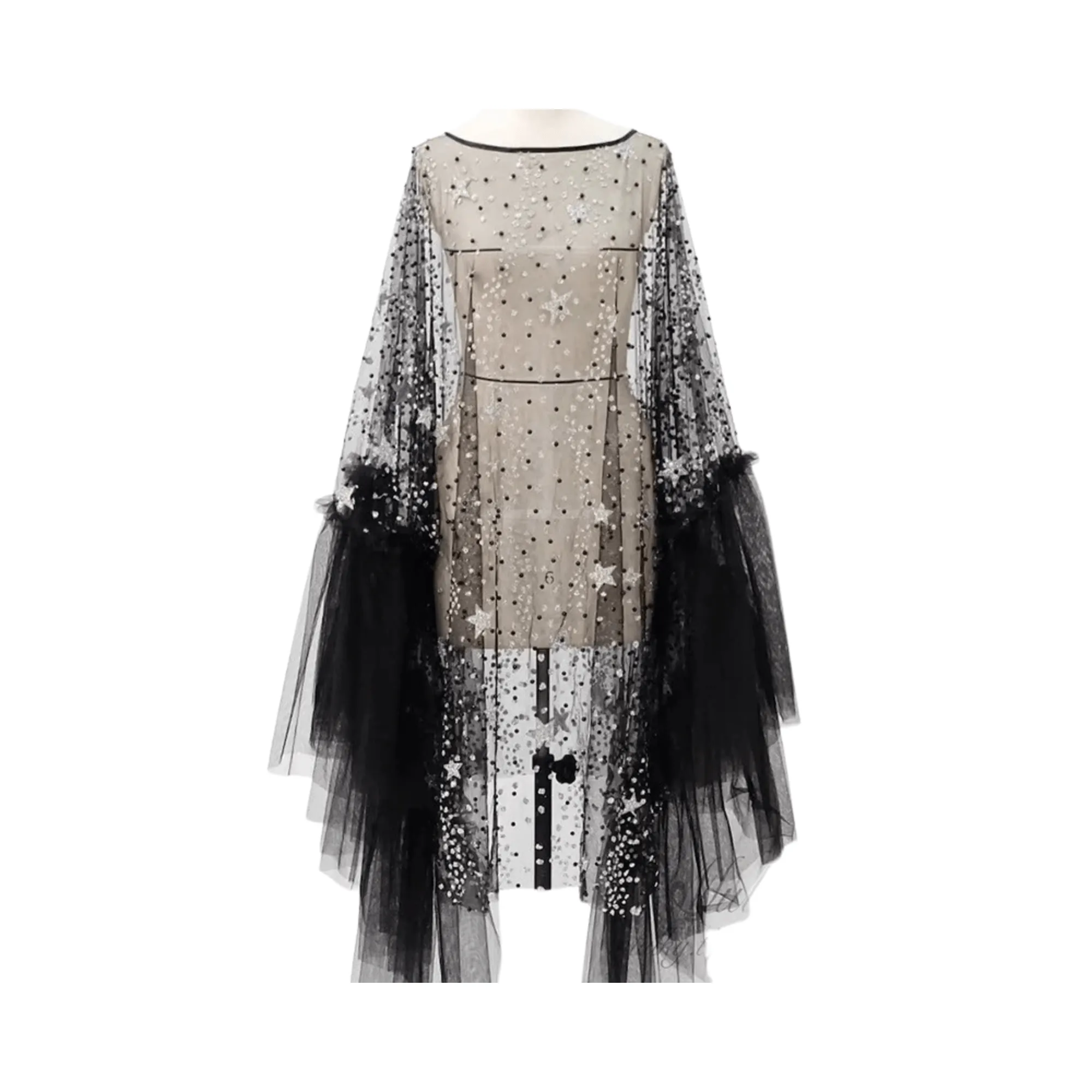 Pre Order:  Star Shower Ruffle Sheer Dress