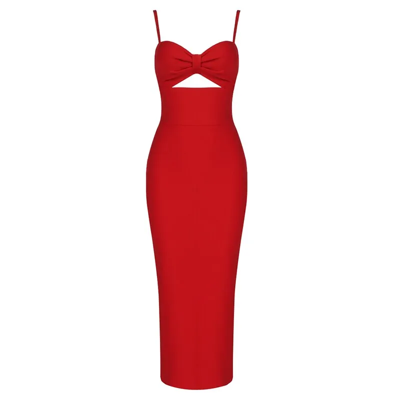 Pre Order:  Sweetheart Cutout Bust Midi Dress