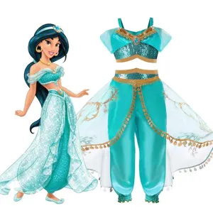 Princess Dress Lamp of Aladdin Princess Dress European and American Universal Christmas Children's Dress Cos Cosplay Clothes Dancing Dress