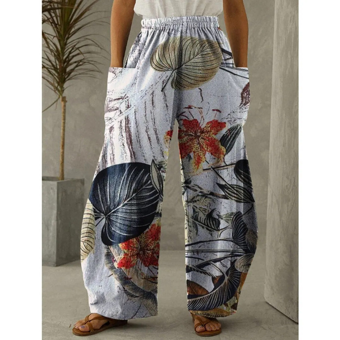 Printed 3D Irregular Wide-leg Pants Casual Wide-leg Trousers