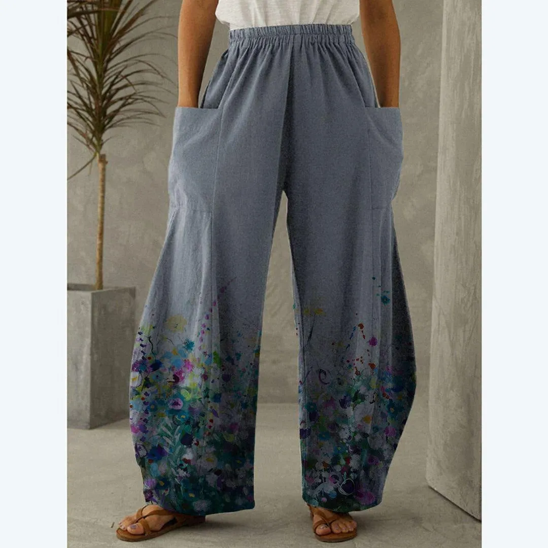 Printed 3D Irregular Wide-leg Pants Casual Wide-leg Trousers