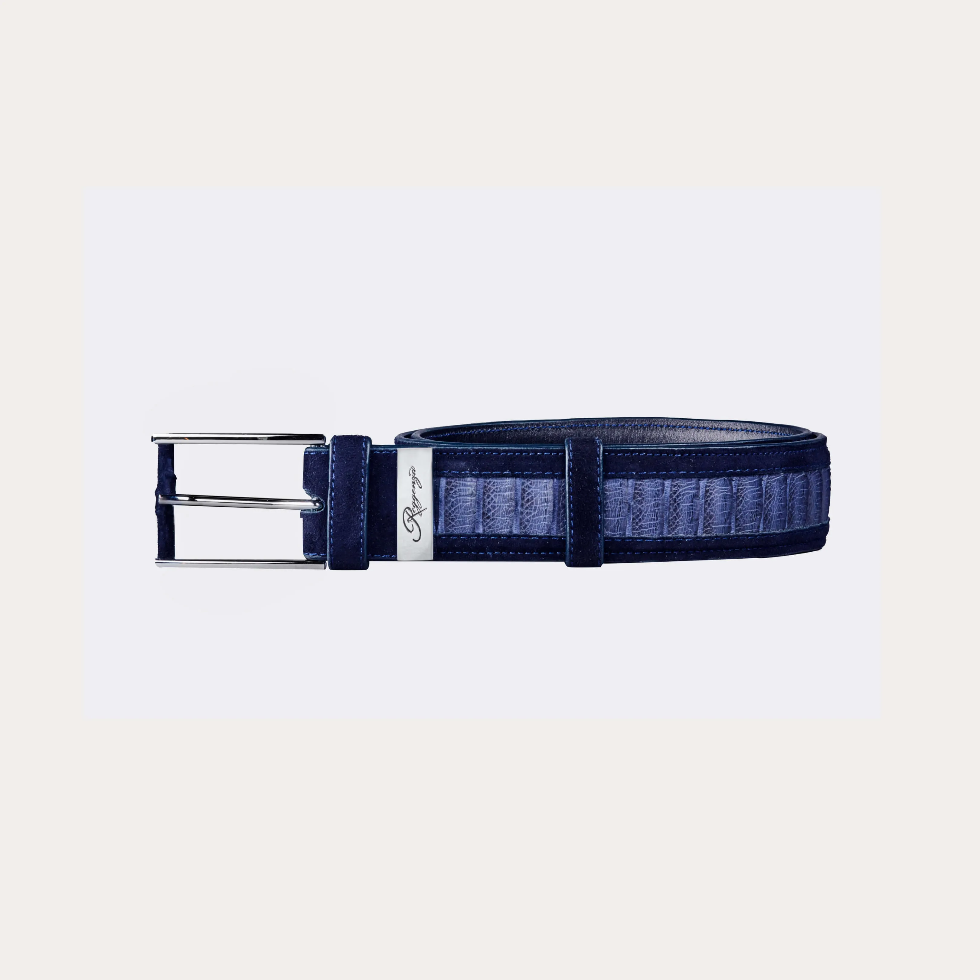 Python Leather & Suede Belt