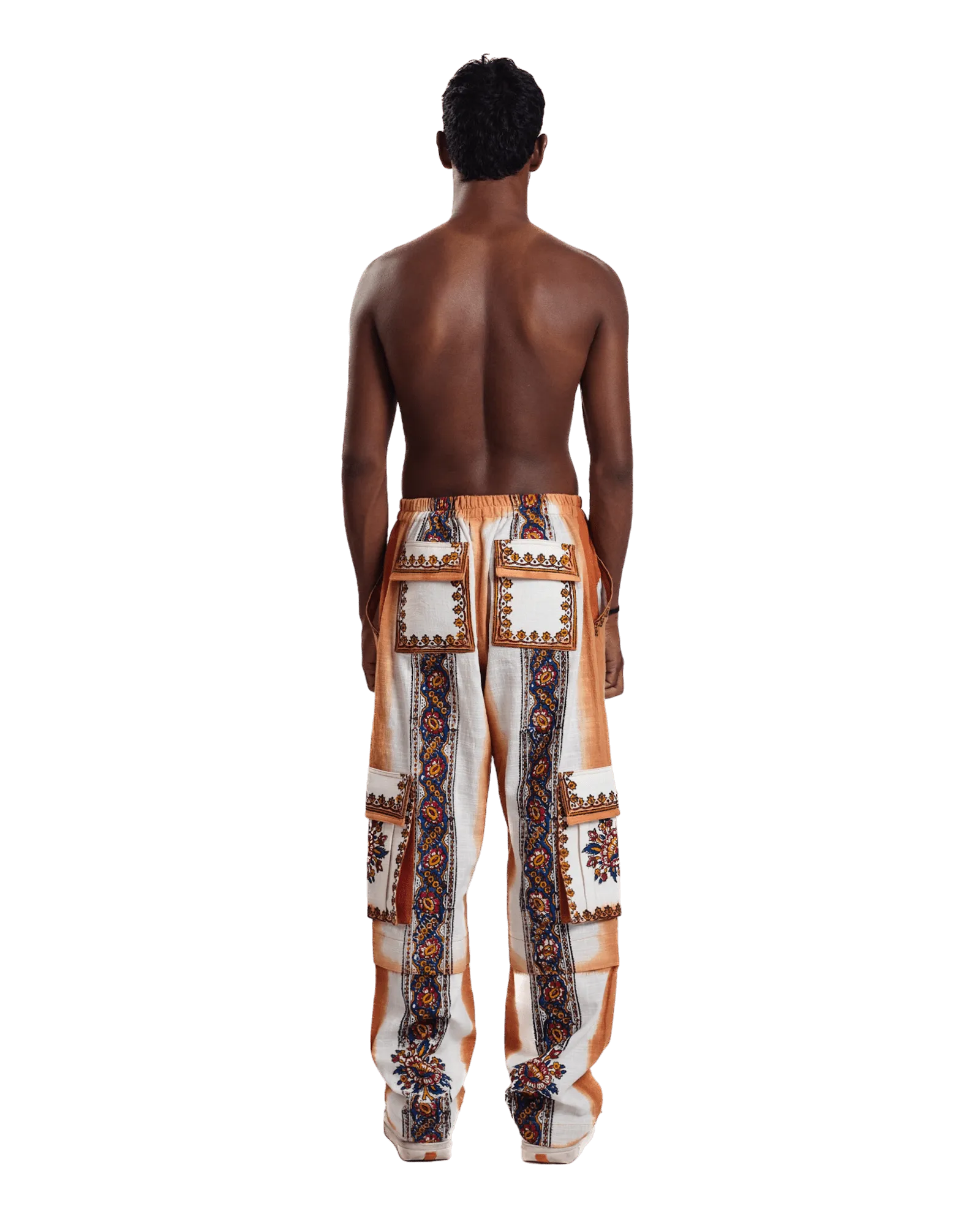 "Sunset Mirage" Hand Block Printed Cargo Pants