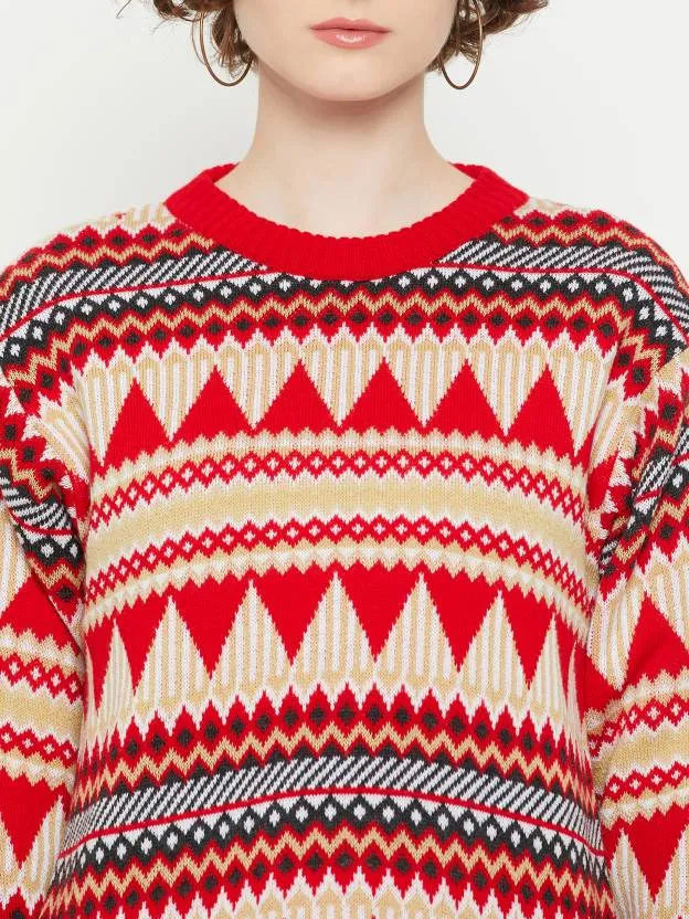 Red Scarlet Jingle Bell Elegance Sweater