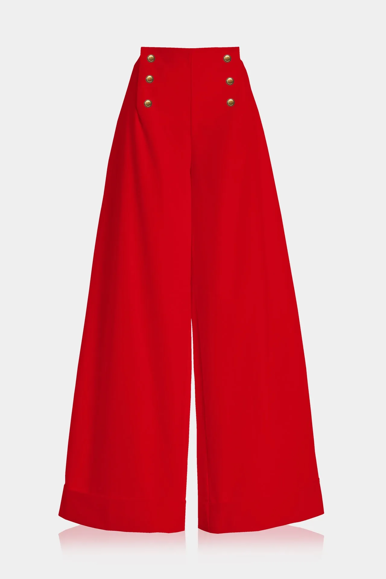 Red Straight Pants For Women