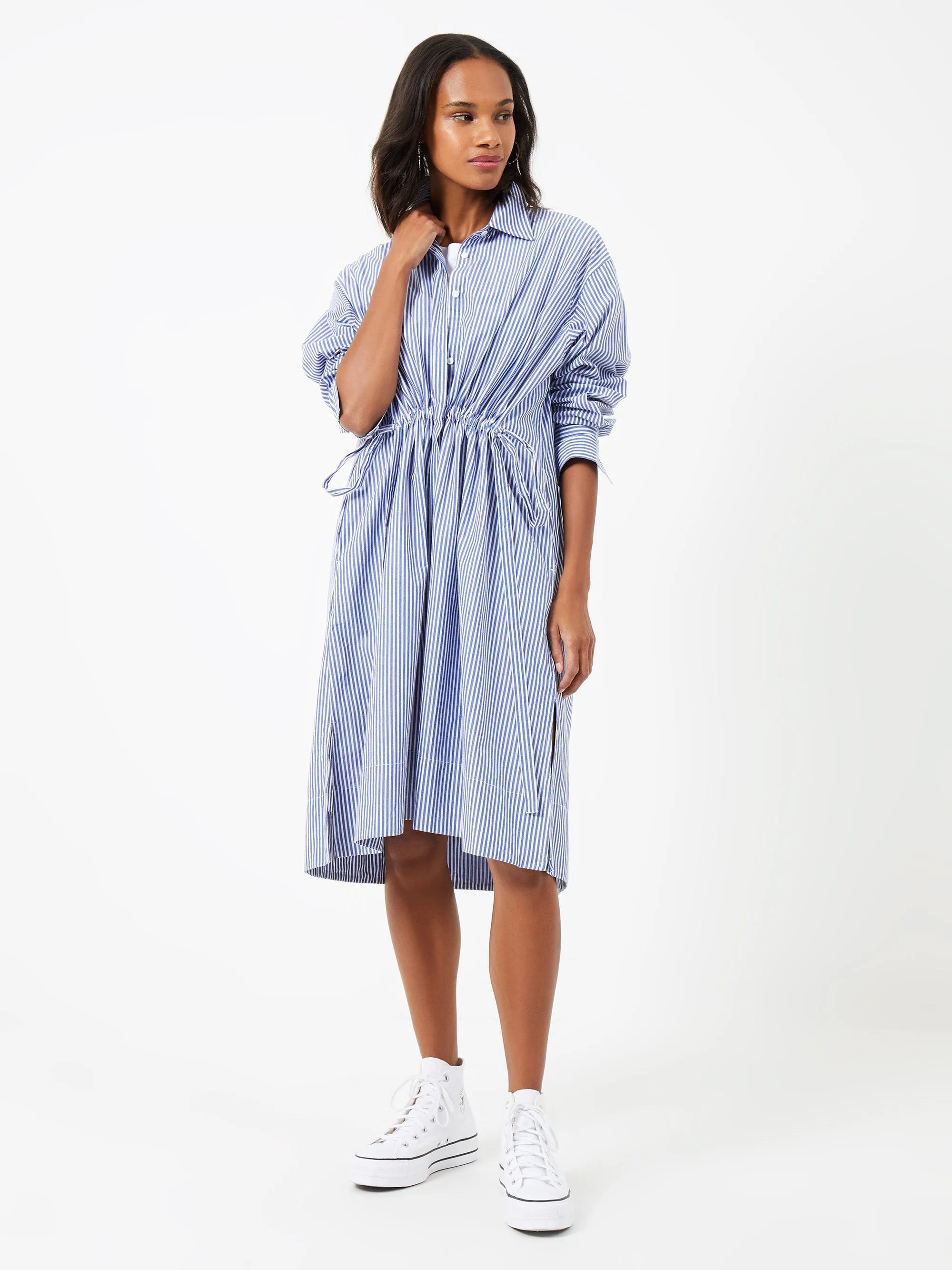 Rhodes Stripe Poplin Shirt Dress