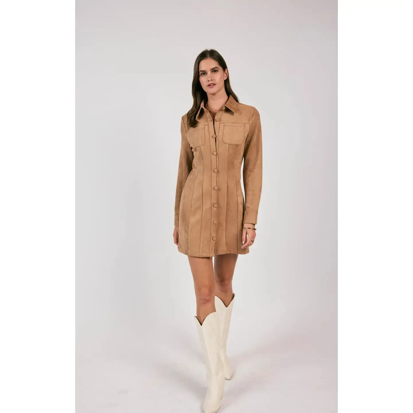 Sage the Label In The Pines Faux Suede Mini Dress