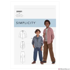 Simplicity Pattern S9201 Children's & Boys' Shirt, Vest & Pull-On Pants